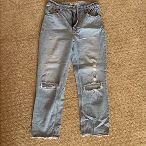 Abercrombie & Fitch Light Blue Ankle Straight Jeans